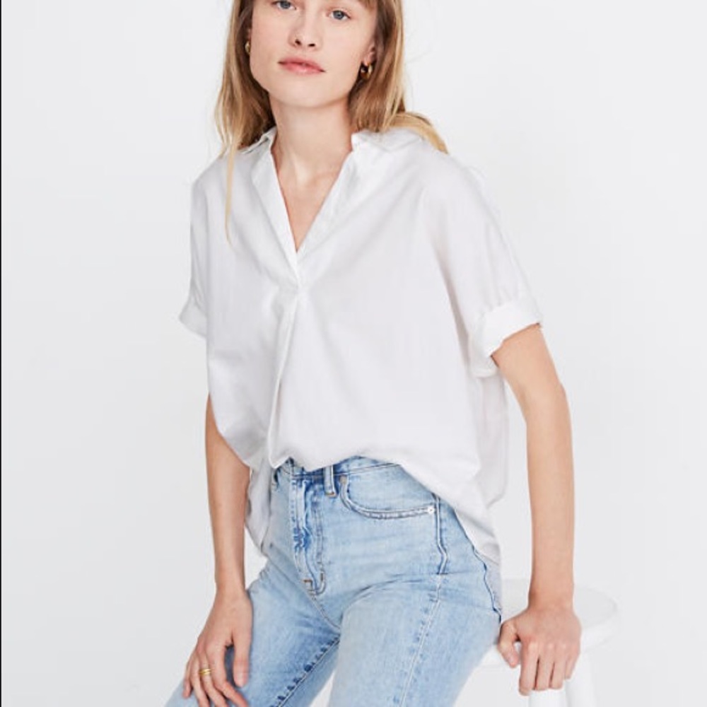 Madewell Park Popover Shirt in White